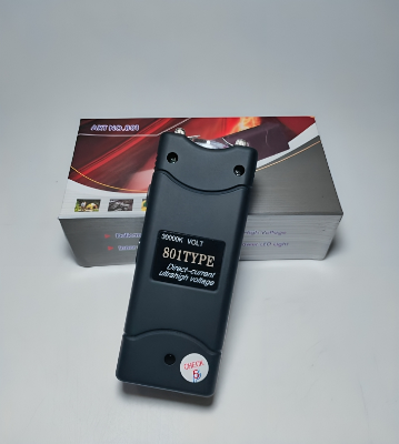 Picture of Rechargeable Led Flashlight High Voltage Electric Tool. Emergency Flashlight with cover (Black)