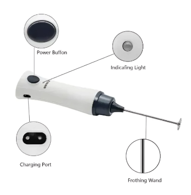 Picture of Coffee Mixer Automatic Milk Beverage Foamer Cream Whisk Cooking Stirrer Egg Beater (White)