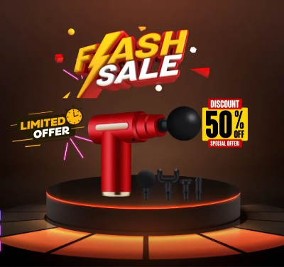 Picture of Premium Quality Mini Electric Massage Gun Portable Deep Tissue Massage Gun - Pain Relief USB Rechargeable Body Massager Message Gun (Multicolor)