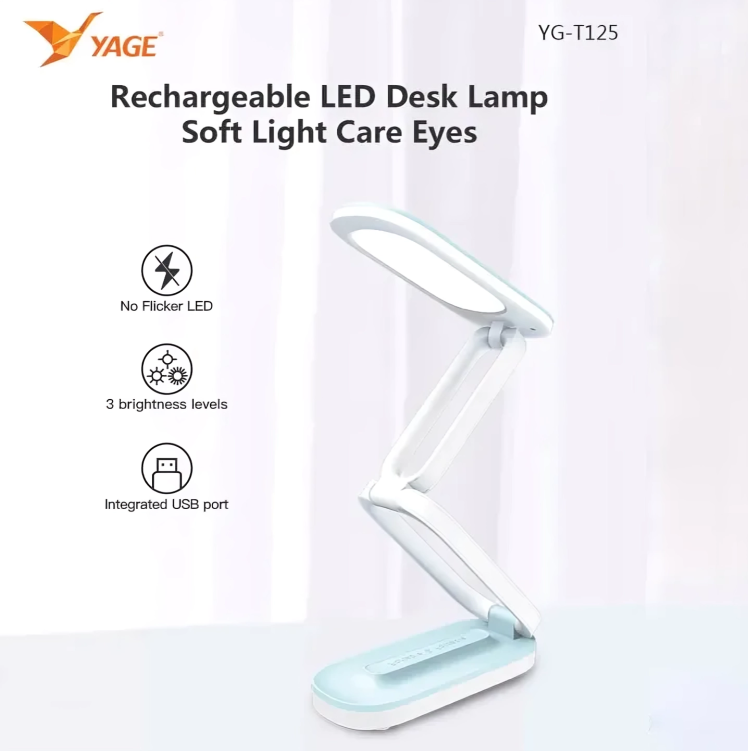Picture of YAGE rechargable usb desk table lamp YG-T125. - charger light (White)