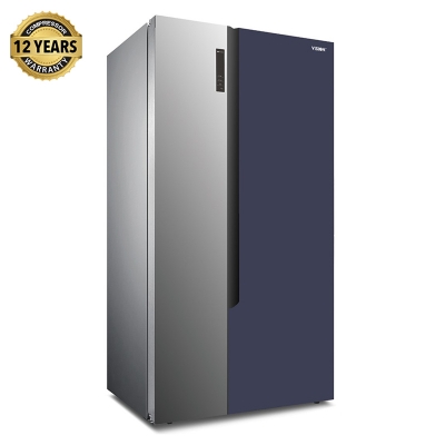 Picture of VISION Glass Door Side By Side Frost Refrigerator RE-566 Liter Silver & Blue