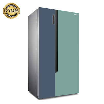Picture of VISION Glass Door Side By Side Refrigerator RE-566 Liter  Blue & Green