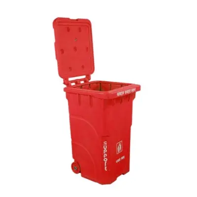 Support SD 08 With Wheel Dustbin 140Ltr SM Red