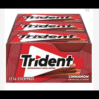 Picture of Trident Cinnamon Sugar Free Gum,12 Packs 1Box