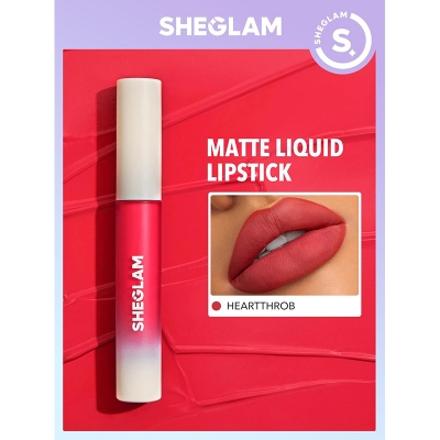 Picture of SHEGLAM Matte Allure Liquid Lipstick Long Lasting High Pigment Lipstick Nourishing Sunflower Oil Reduce Lip Care-Heartthrob