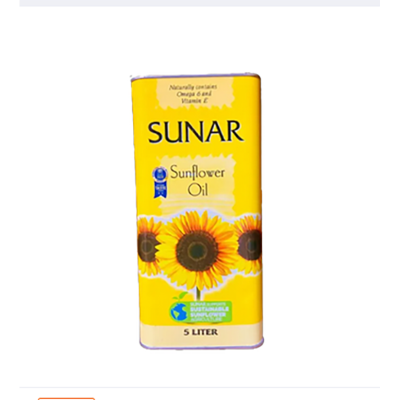 Picture of Sunar Sunflower oil 5L tin (turkey)