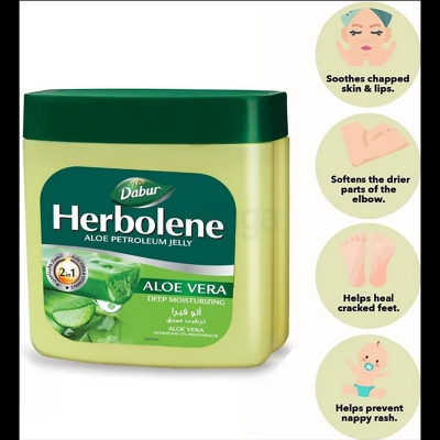 Picture of Dabur Herbolene Deep Moisturizing Aloe Petroleum Jelly with Aloe Vera 425ml