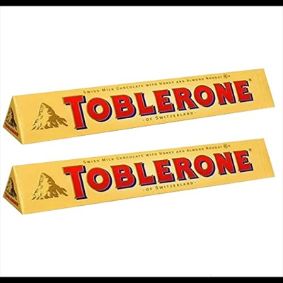 Picture of Toblerone of Switzerland Milk Chocolate with Honey and Almond Nougat - 2 Pack Pouch, 2 X 100 g