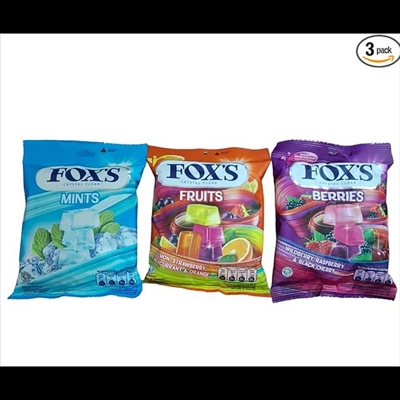 Picture of Fox's Crystal Clear Candy- Mints, Fruits , Berries  90 Grams Combo Pack Of 3