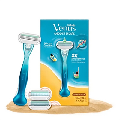 Picture of Gillette Venus Hair Removal Razor for Women with Aloe Vera Combo Pack Razor Plus 3 Refills