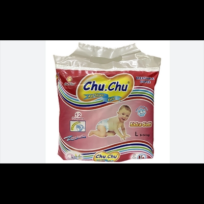 Picture of Chu Chu Extra Soft Breathable Diaper L 12pc (Baby weight 9-14 kg)