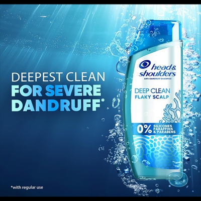 Picture of Head & Shoulders Deep Clean For SEVERE Flaky Scalp, Anti-Dandruff Shampoo, Free of Silicones, Parabens and Paraffins, 400 ml-France