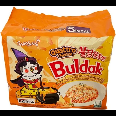 Picture of Quattro Cheese Korean Hot Chicken Flavor Noodles Pack Of 5 (145G X5)