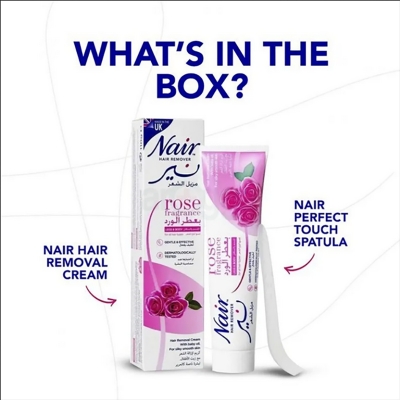 Picture of Nair Rose Fragrance Legs & Body Hair Remover for All Hair Types-110ml