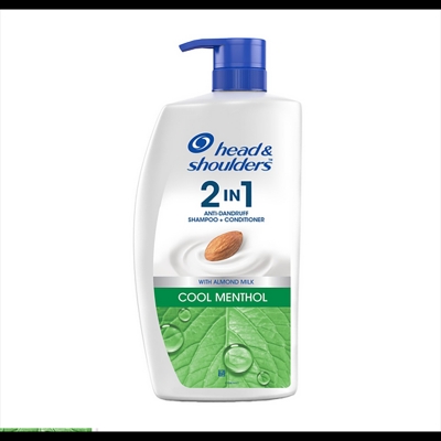 Picture of Head & Shoulders 2-in-1 Cool Menthol Anti Dandruff Shampoo + Conditioner for Women & Men, With Almond Milk (1 L)