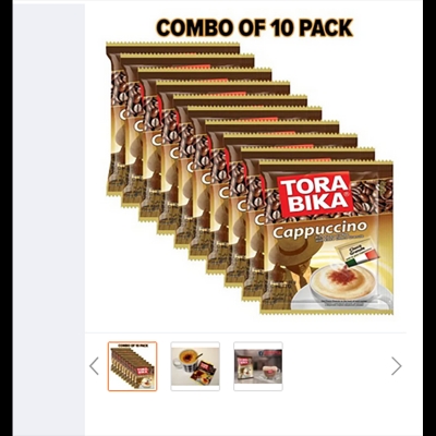 Picture of Tora Bika Cappuccino Coffee 25gm - Combo Of 10 Pack
