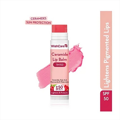 Picture of WishCare Ceramide Lip Balm Tinted with SPF 50 PA+++ 5gm