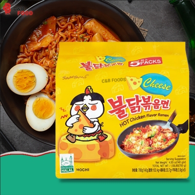 Picture of Cheese Hot Chicken Flavor Noodles  Family Pack 700gm Korean