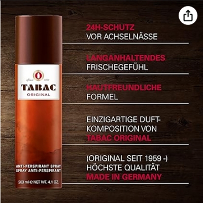 Picture of Tabac Original Deodorant & Body Spray-250ml