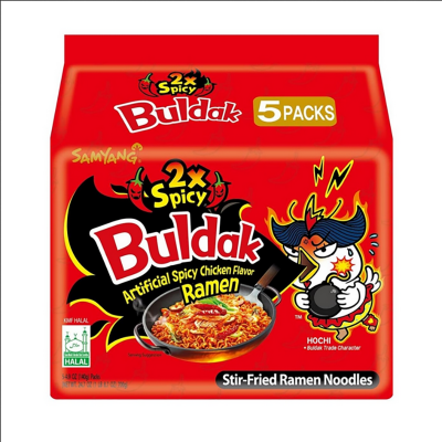 Picture of 2X Spicy Hot Chicken Flavor Noodles  Korean - Family Pack 700gm