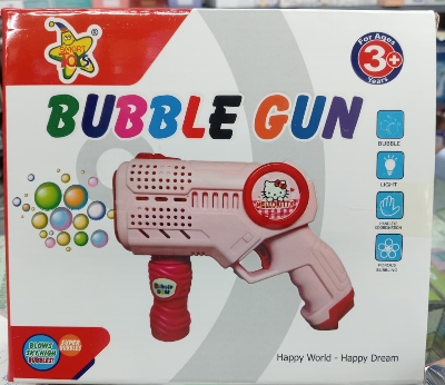 Picture of Bubble Gun for Kids - Automatic Water Bubble Gun Toy with Lights & Bubble Pot | Hello kitty toys (Multicolor)