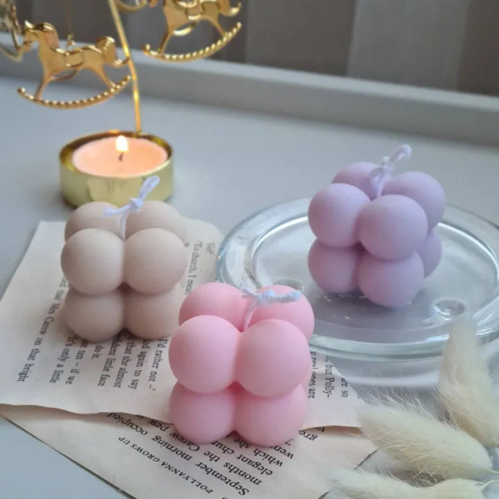 Picture of 3 pcs set Handmade Candle | Mini Bubble candle | (Multicolor)