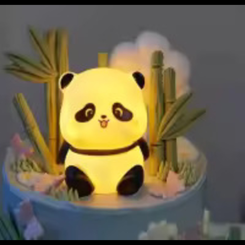 Picture of Panda LED Night Light | Cute Panda Plastic Lamp Bedside Decor Creative Kids Night Light Birthday Gift Cake Decor | Small dim light panda for baby and men (Multicolor)