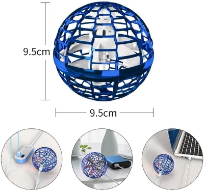 Picture of Flying Magic Ball Toys LED Magic Hand Controlled Spinner 360° Rotating Toy | USB charging flying ball (Multicolor)