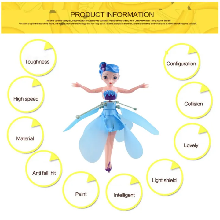 Picture of Flying Fairy Dolls for Girls Flying Doll | Girls Gift usb Flying Toys for Kids Princess Doll Toys for Girls (Multi Colour) | Magic Flying Doll with USB charging system (Multicolor)