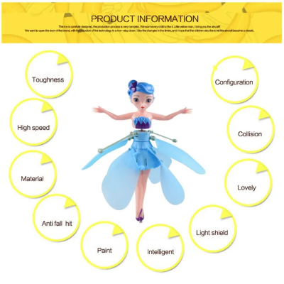 Picture of Flying Fairy Dolls for Girls Flying Doll | Girls Gift usb Flying Toys for Kids Princess Doll Toys for Girls (Multi Colour) | Magic Flying Doll with USB charging system (Multicolor)