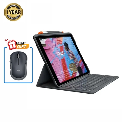 Picture of Logitech Slim Folio Bluetooth Keyboard with Case for iPad Graphite