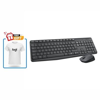 Picture of Logitech MK235 Wireless Keyboard and Mouse Combo for Windows, 2.4 GHz Wireless Unifying USB Receiver, 15 FN Keys, Long Battery Life, Compatible with PC, Laptop