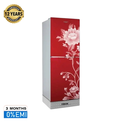 Picture of VISION Glass Door Bottom Mount Refrigerator RE-160 Liter Lotus Flower