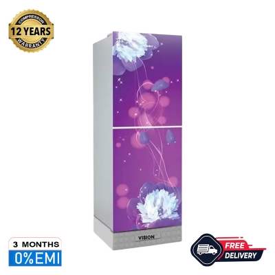 Picture of VISION Glass Door Refrigerator RE-200L Purple Peony Top Mount 