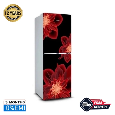 Picture of VISION Glass Door Refrigerator RE-238L Dahlia Red Bottom Mount