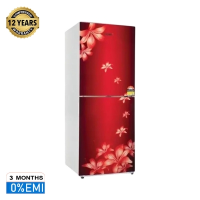 Picture of VISION Glass Door Bottom Mount Refrigerator RE-216 Litre Lily Flower Maroon 