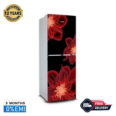 Picture of VISION Glass Door Bottom Mount Refrigerator RE-216L Dahlia Red