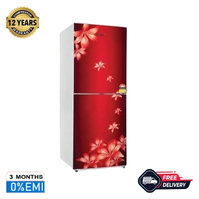 Picture of VISION Glass Door Top Mount Refrigerator RE-200L Lily Flower Maroon 