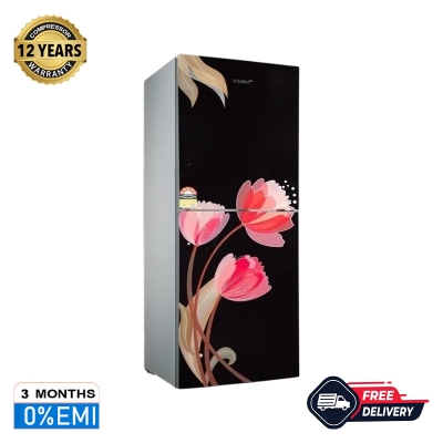 Picture of VISION Glass Door Refrigerator Top Mount RE-150L Pink Tulip Black 