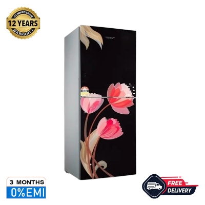 Picture of VISION Glass Door Refrigerator Top Mount RE-150L Pink Tulip Black