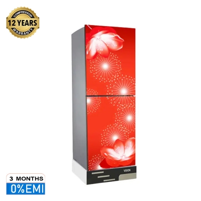 Picture of VISION Glass Door Refrigerator RE-238L Digital Lily Flower Bottom Mount