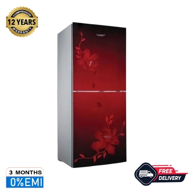 Picture of VISION Glass Door Bottom Mount Refrigerator RE-196L Pink Flower