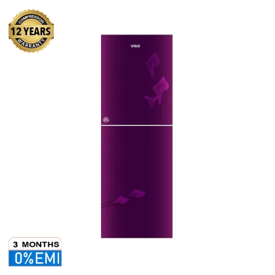 Picture of ViGO 222 Litre Purple Lily Flower Refrigerator