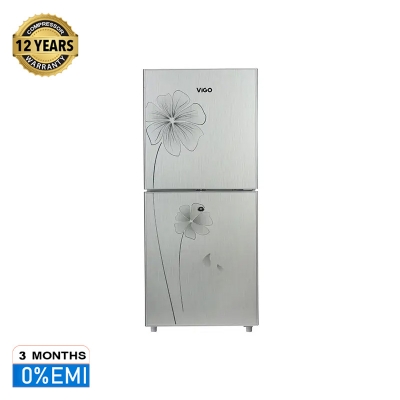 Picture of ViGO 205 Litre Silver Flower Refrigerator