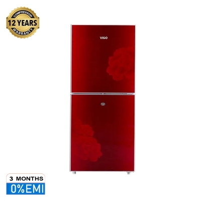Picture of ViGO 205 ltr Red Blooming Flower Refrigerator