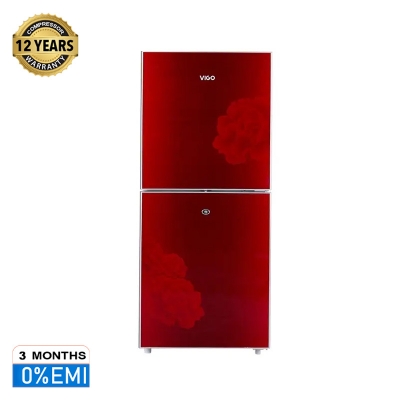 Picture of ViGO 215 ltr Red Blooming Flower Refrigerator