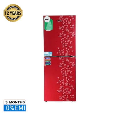 Picture of ViGO Refrigerator RE 222 L Red Flower Top Mount