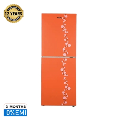 Picture of ViGO Refrigerator RE-238 L Orange Flower Bottom Mount