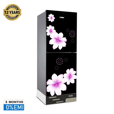 Picture of VISION Glass Door Refrigerator RE-222L Mirror White Purple Top Mount 