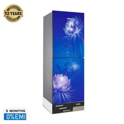 Picture of VISION Glass Door Refrigerator RE-252 Liter Digital Blue Lily Bottom Mount 